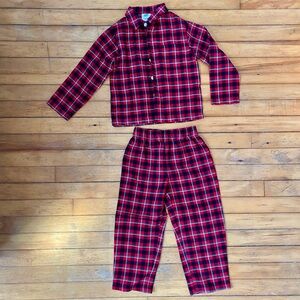 Lands' End Kids Plaid Pajama Set - Red, Black and Green Holiday Christmas Warm